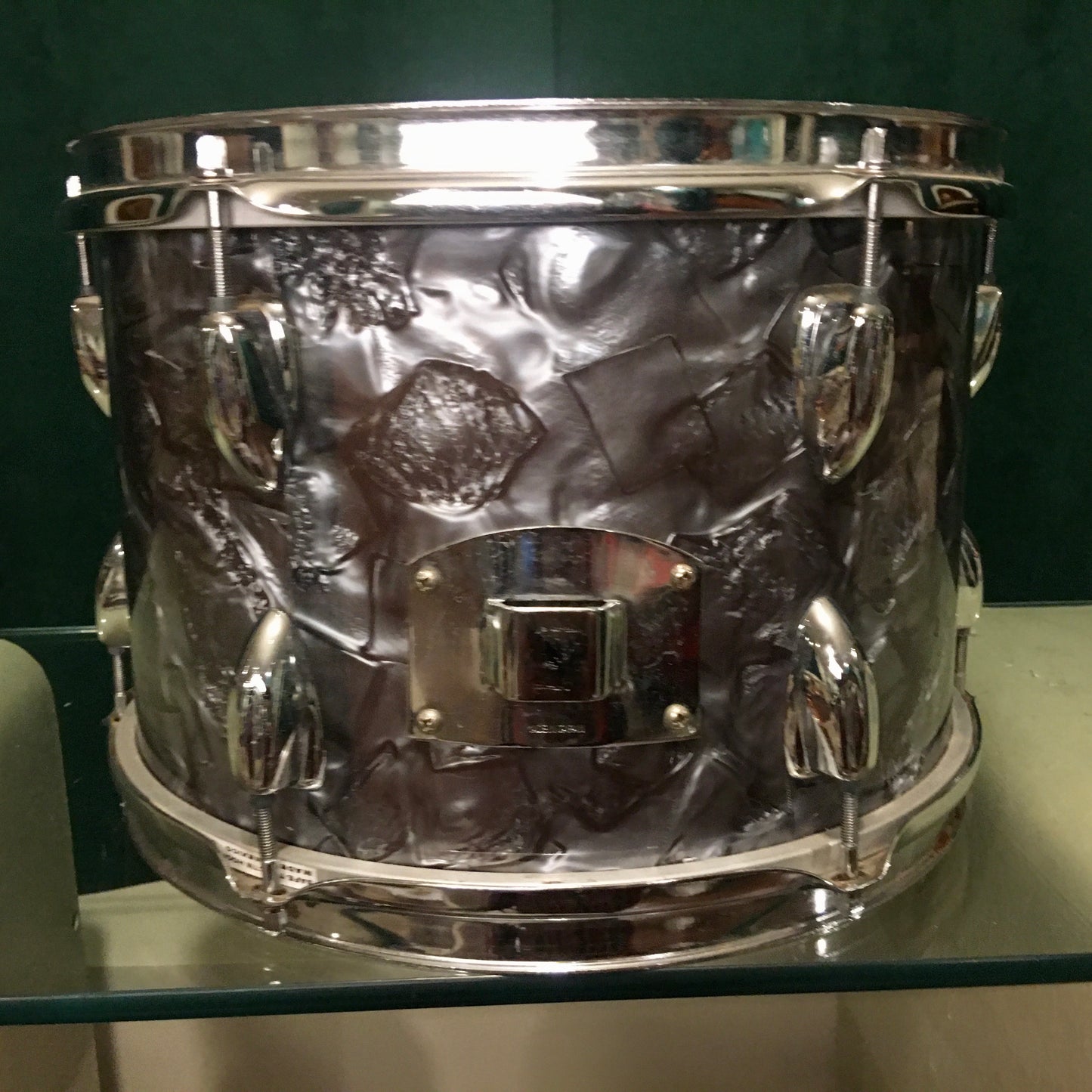 Vintage Made In Japan 8x12 Tom Drum Black Diamond Pearl