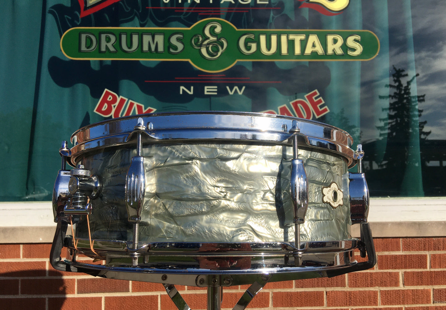 1960s Camco Oaklawn 5x14 Tuxedo Snare Drum Sky Blue Pearl