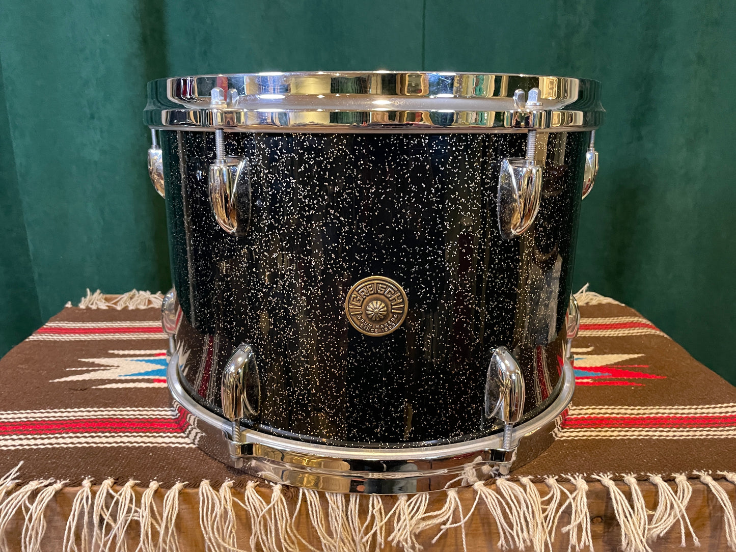1960s Gretsch 9x13 No. 4416 Tom Drum Anniversary Sparkle Round Badge