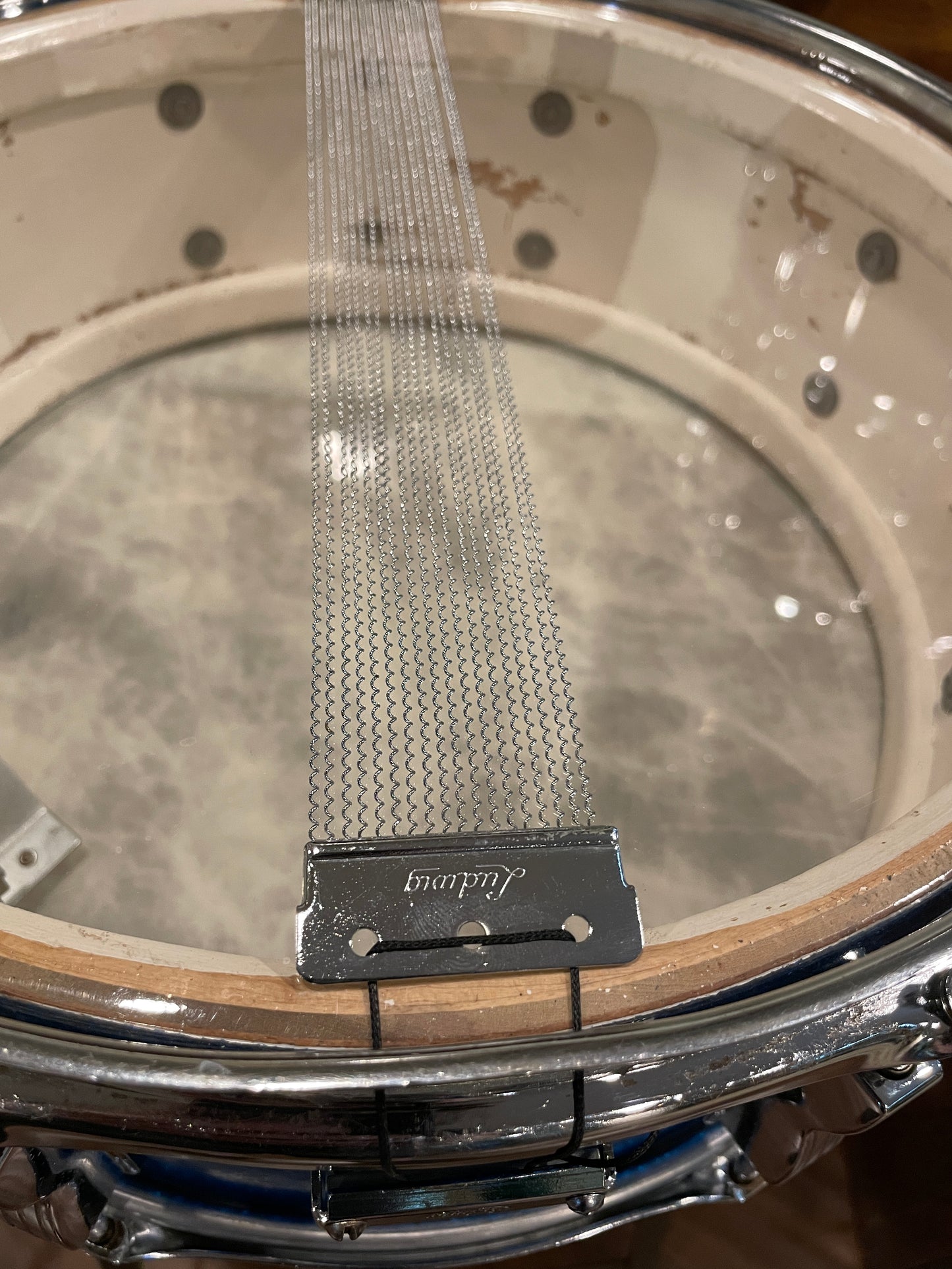 1966 Ludwig 5x14 Jazz Festival Snare Drum Blue Sparkle