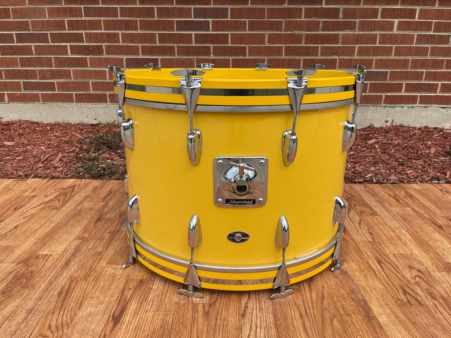 1970s Slingerland 4pc. Drum Set Gloss Yellow 22/12/13/16