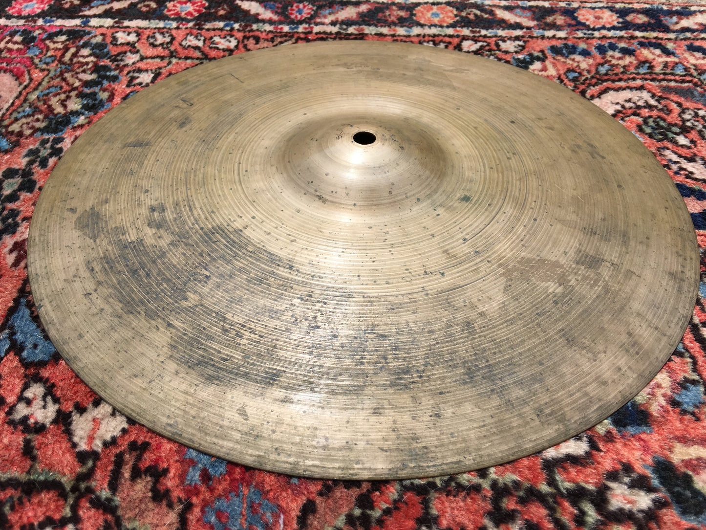 14" Early 1950s Zildjian A Trans Stamp Hi-Hat or Crash Cymbal 1266g #35
