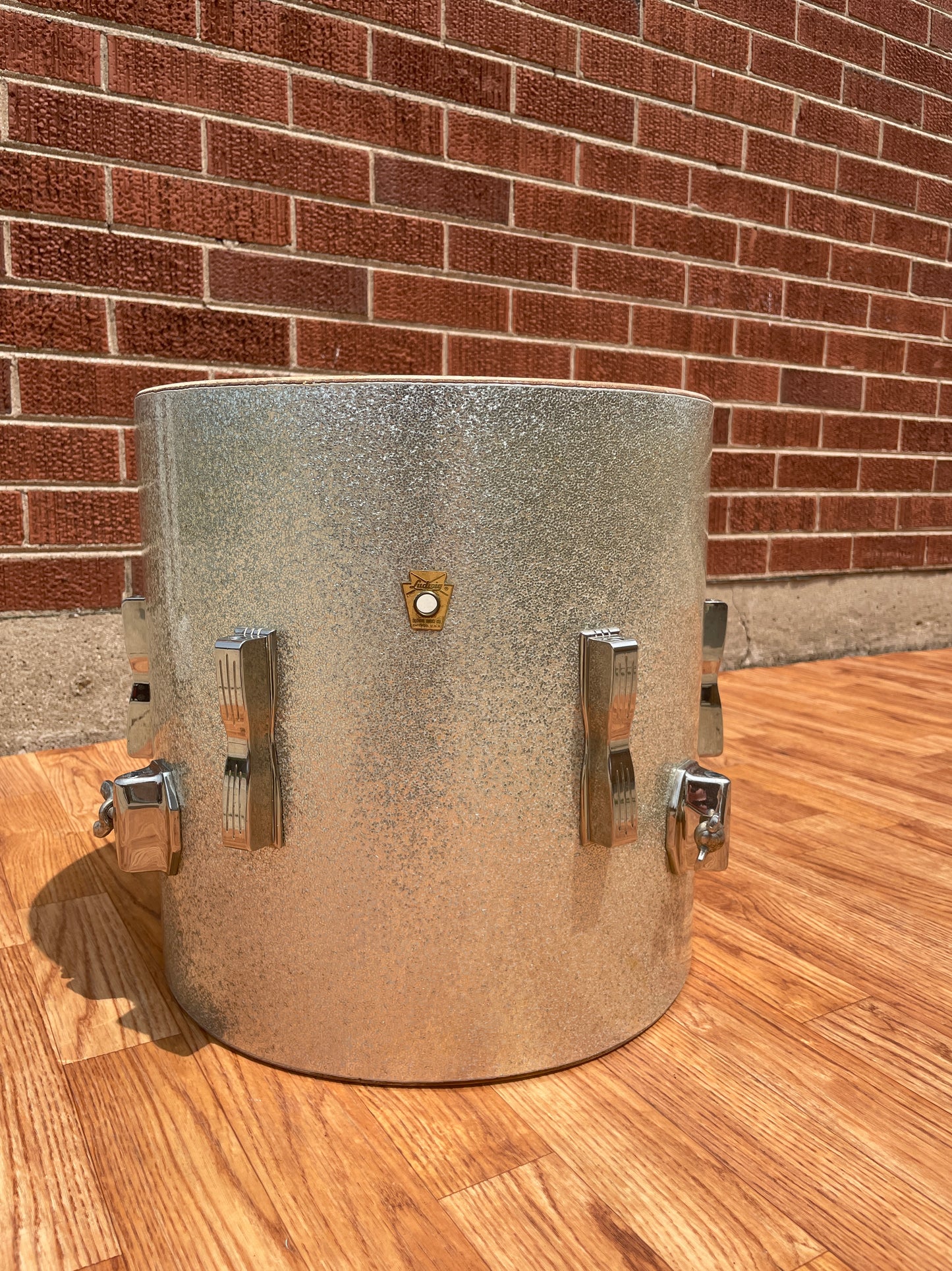 1960s Ludwig 14x14 Club Date Floor Tom Drum Silver Sparkle