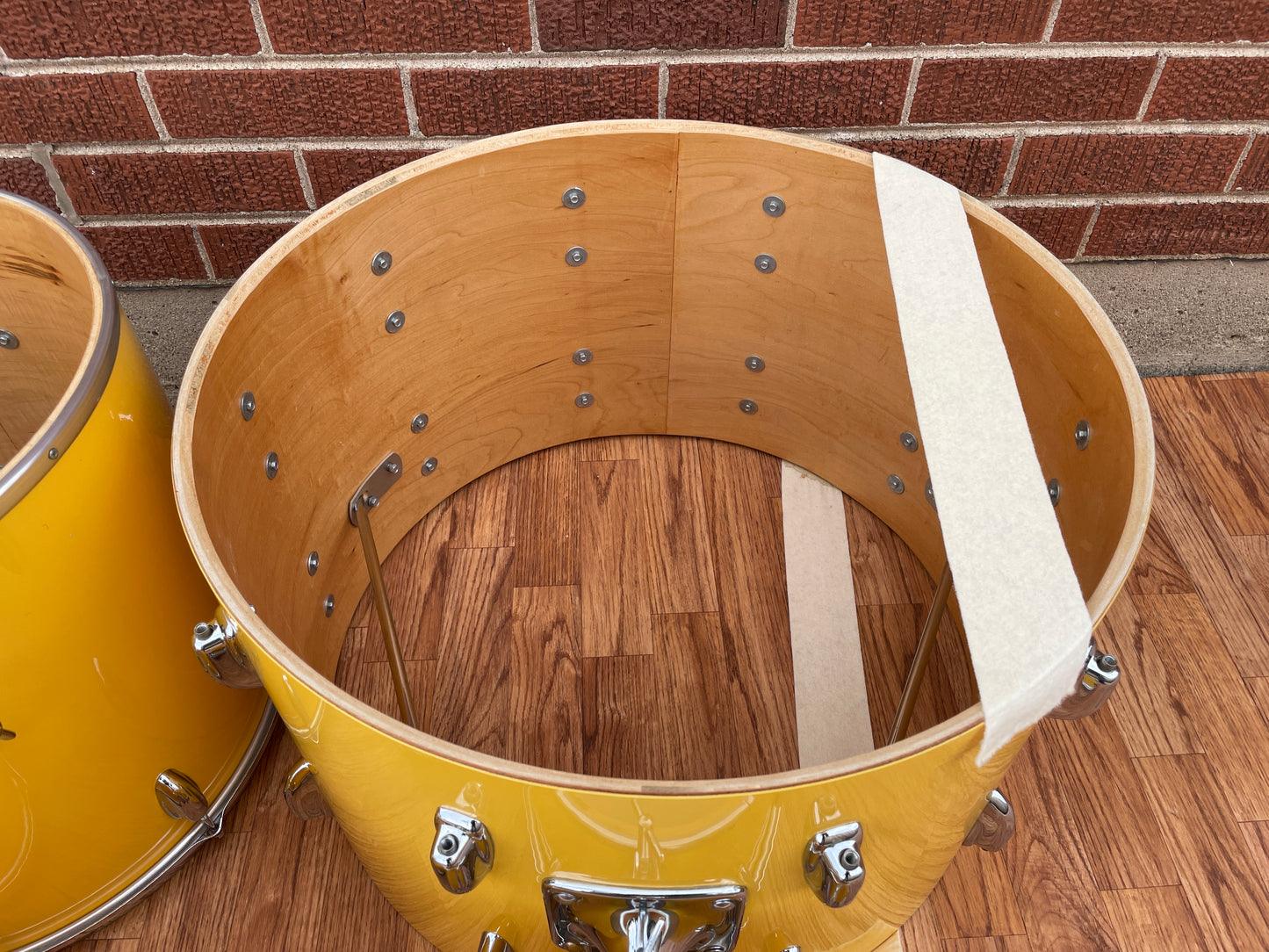 1970s Slingerland 4pc. Drum Set Gloss Yellow 22/12/13/16