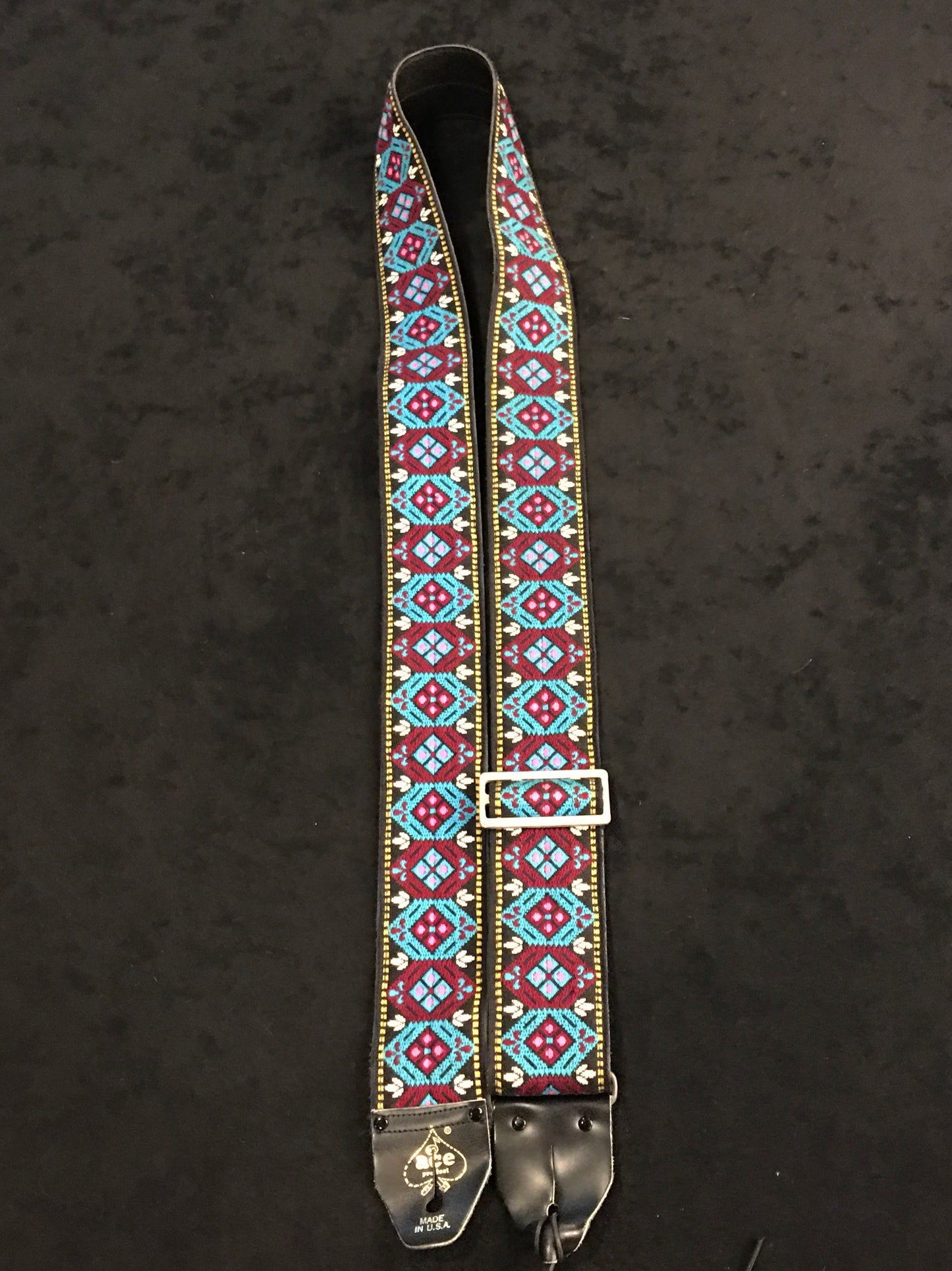 Vintage Ace Purple/Blue Diamond Guitar Strap Hippie Bobby Lee Style