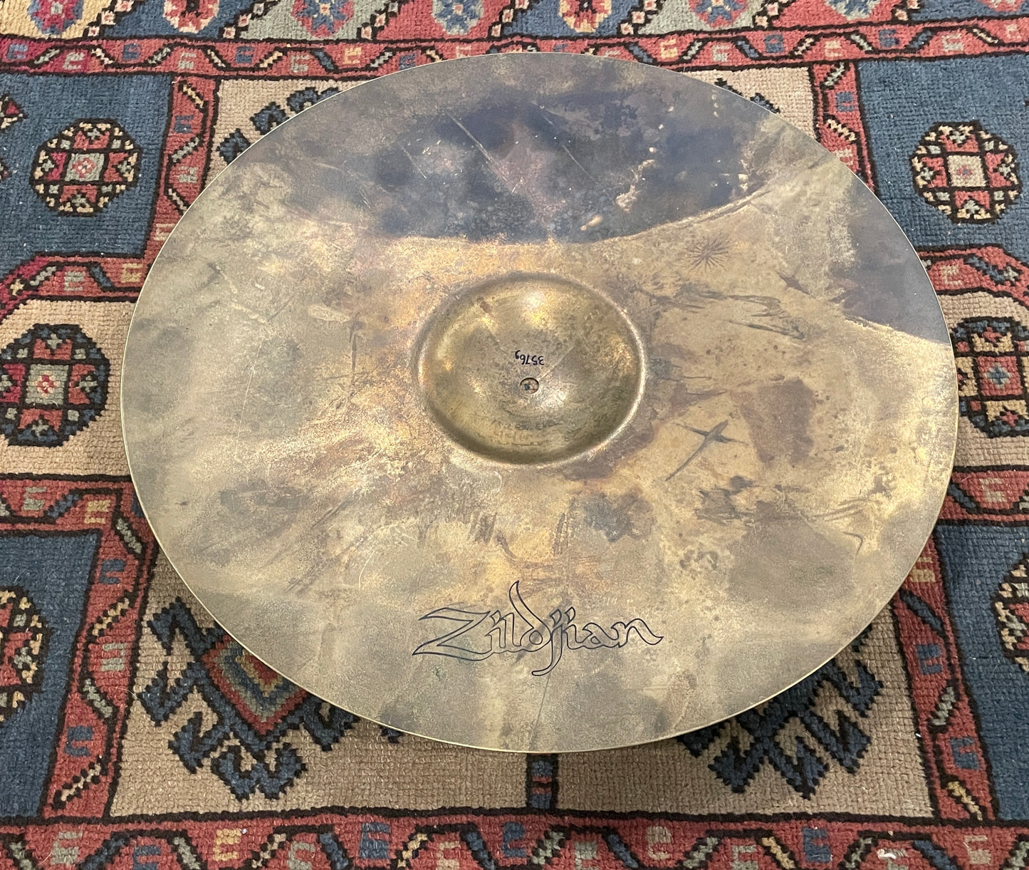 20" Vintage Zildjian A Earth Ride Cymbal 3576g 1970s-1980s Hollow Logo