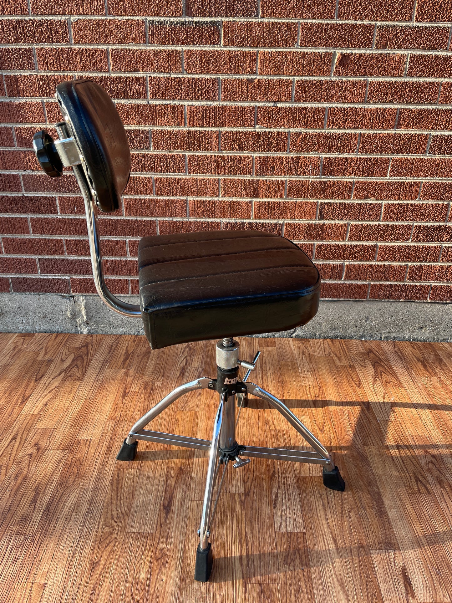 1980s KMD 4-Leg Wide Seat Drum Throne w/ Backrest