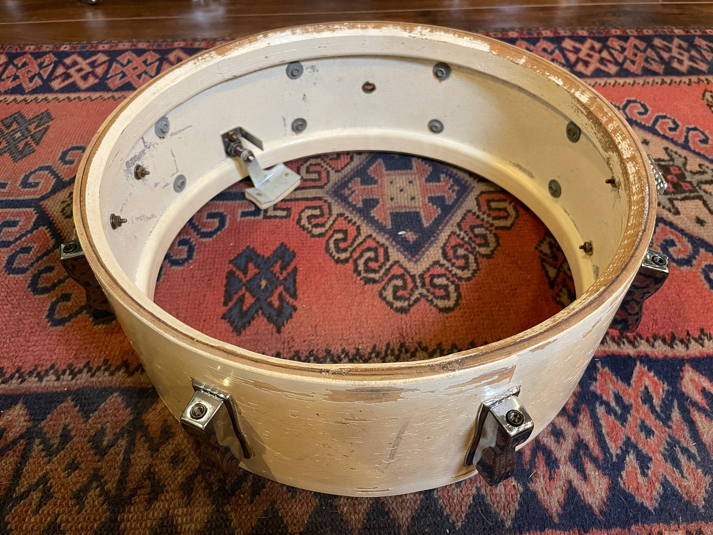 1967 Ludwig 5x14 Jazz Festival Snare Drum White Lacquer