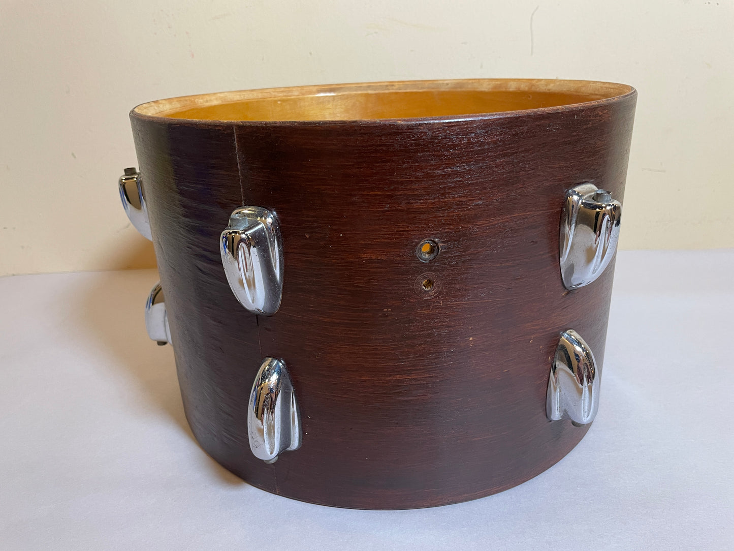 1970s Slingerland 8x12 Tom Drum Shell Brown Stain
