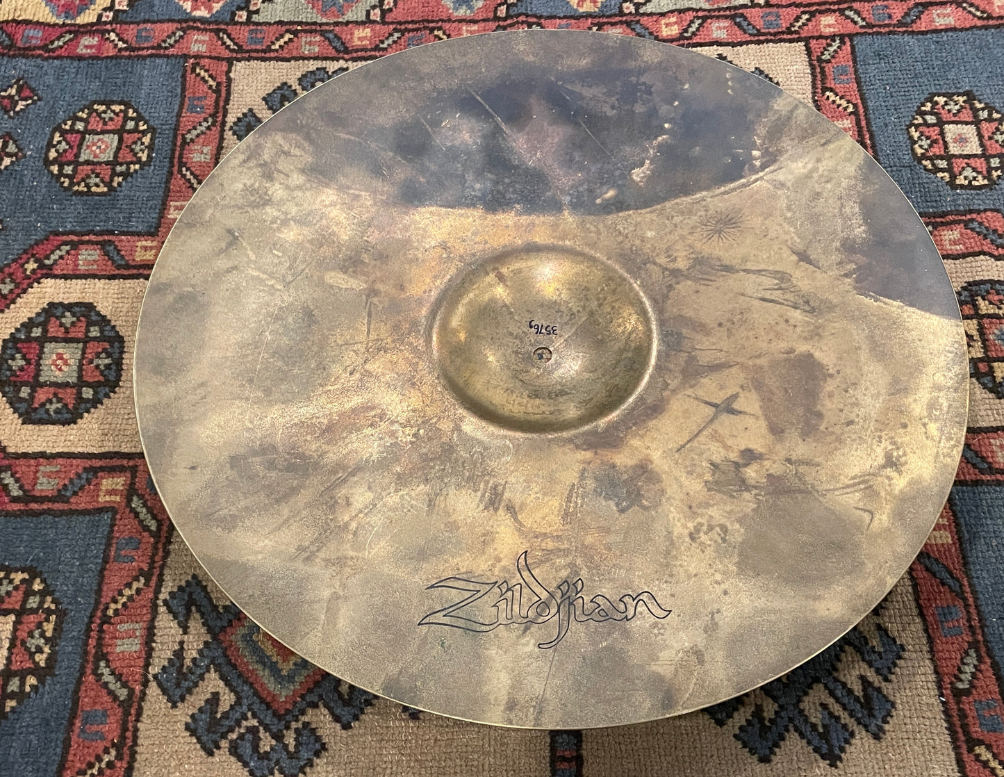20" Vintage Zildjian A Earth Ride Cymbal 3576g 1970s-1980s Hollow Logo