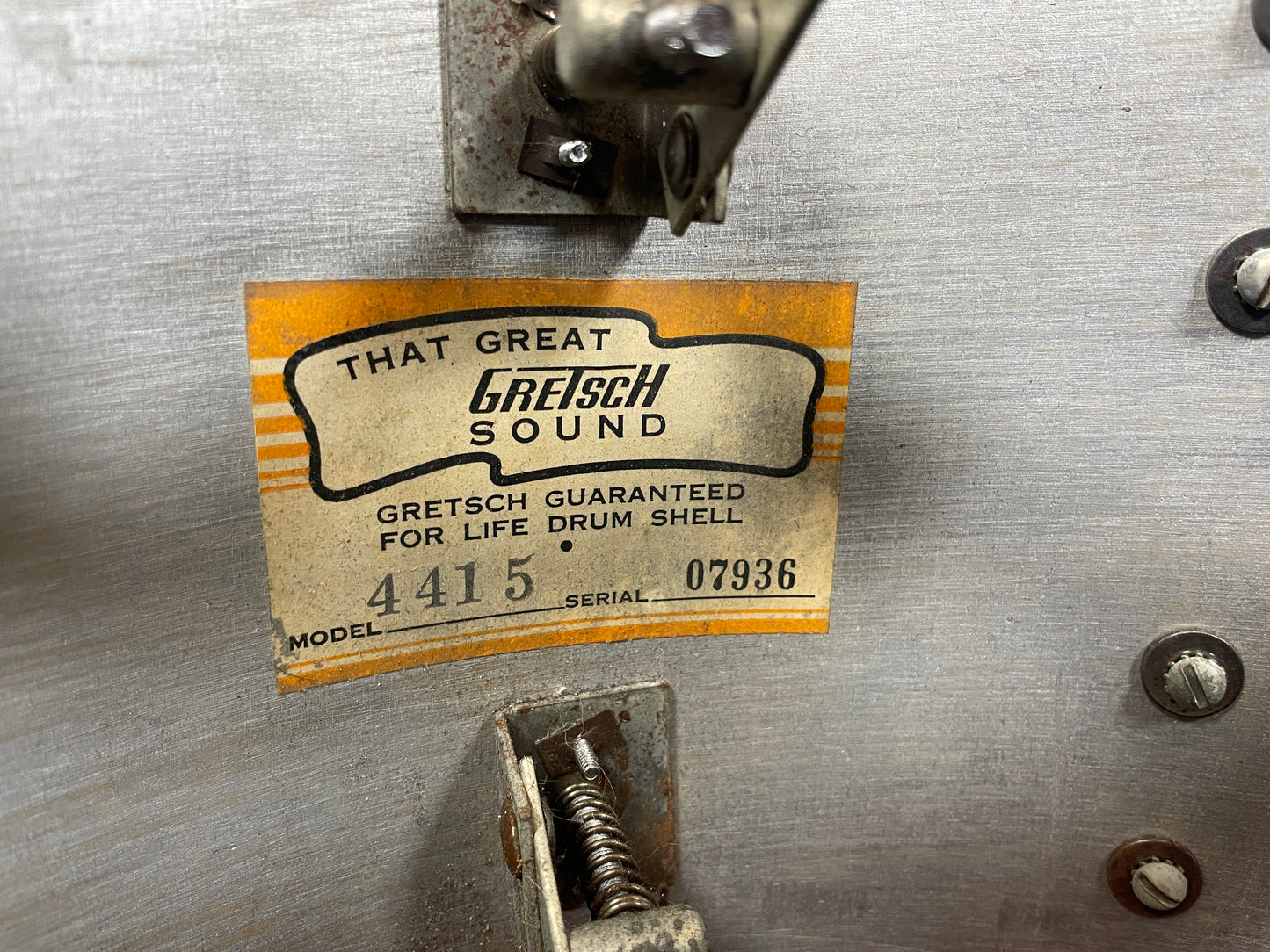 1960s Gretsch 8x12 No. 4415 Tom Drum Anniversary Sparkle Round Badge