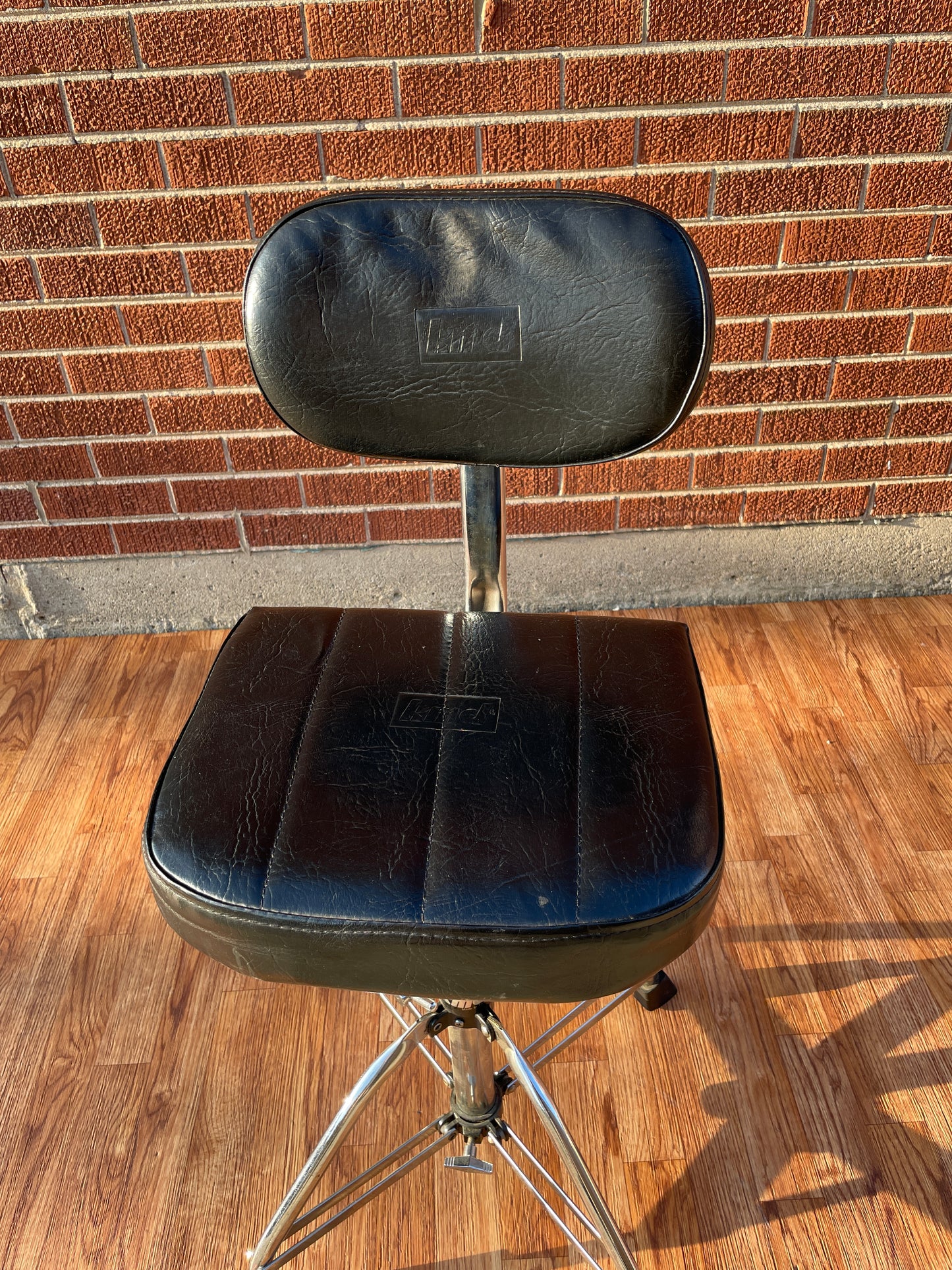 1980s KMD 4-Leg Wide Seat Drum Throne w/ Backrest