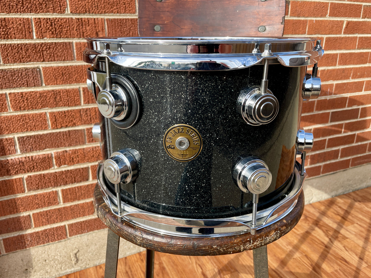 DW Jazz Series 8x12 Tom Drum Single Black Ice Sparkle Drum Workshop