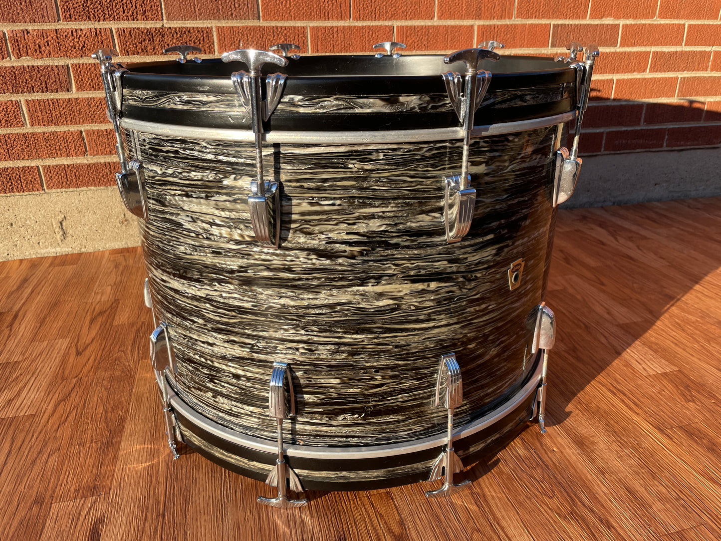 1960 Ludwig 14x22 Virgin Bass Drum Oyster Black Pearl