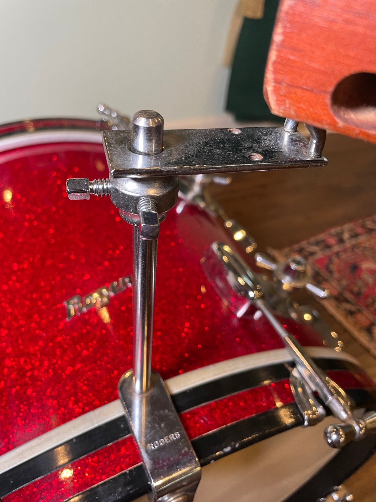 1960s Rogers Wood Block & Bass Drum Hoop Mount Holder