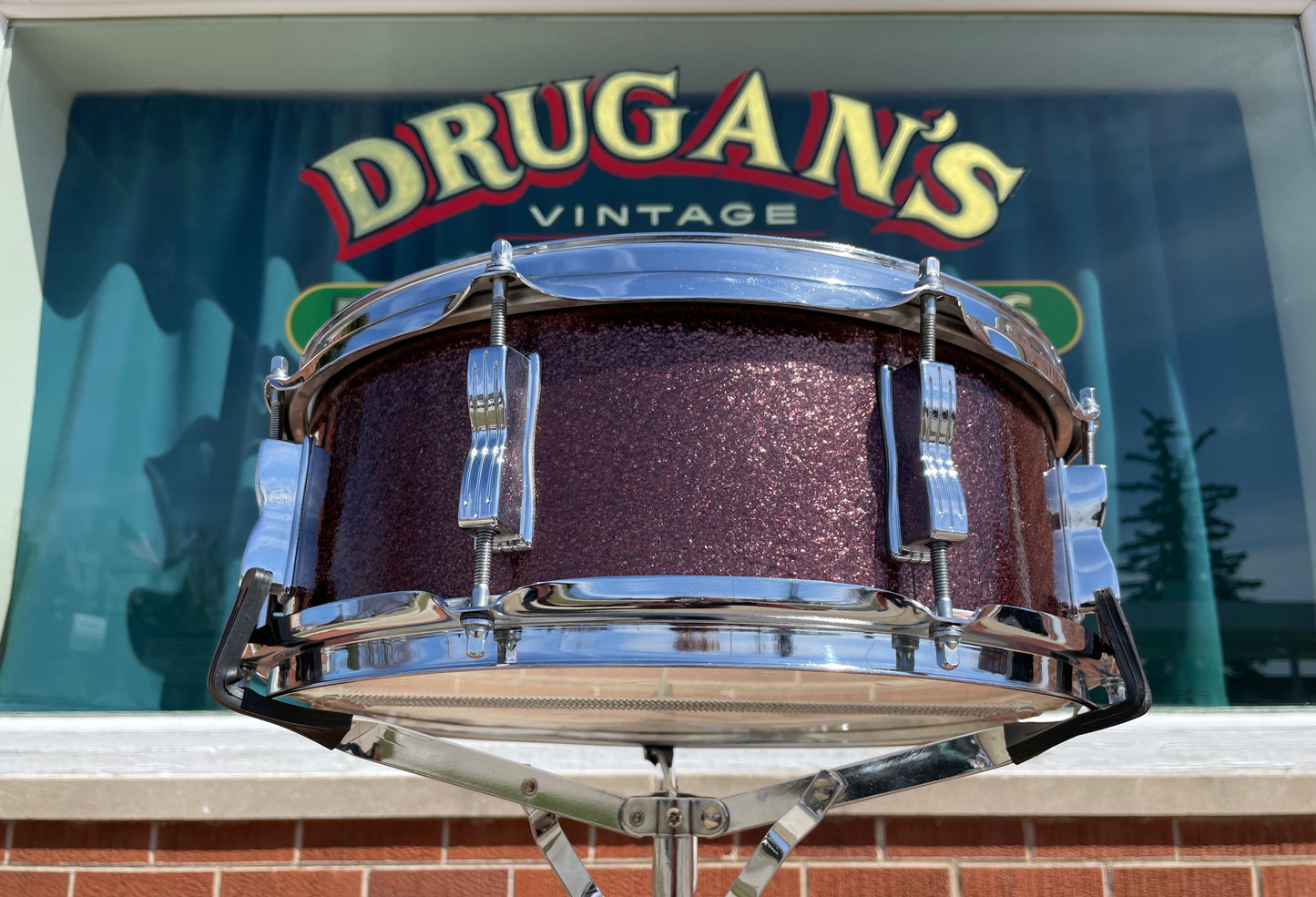1966 Ludwig 5x14 Jazz Festival Snare Drum Burgundy Sparkle
