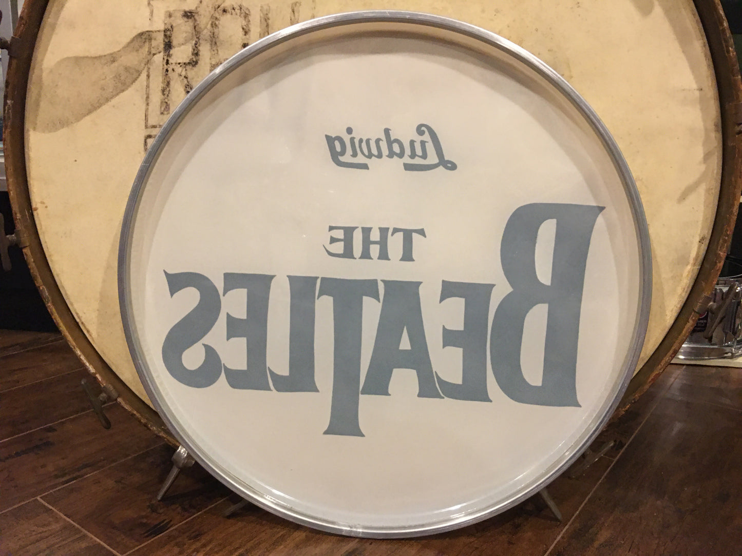 20" Ludwig The Beatles Drum Head Professionally Hand Painted by Artist - Down Beat