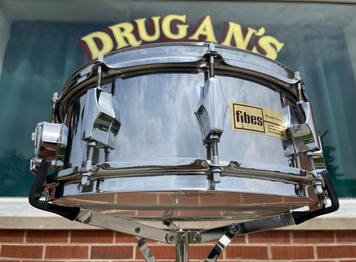 1960s Fibes Buddy Rich Played 5x14 Prototype Snare Drum Chrome Over Fiberglass