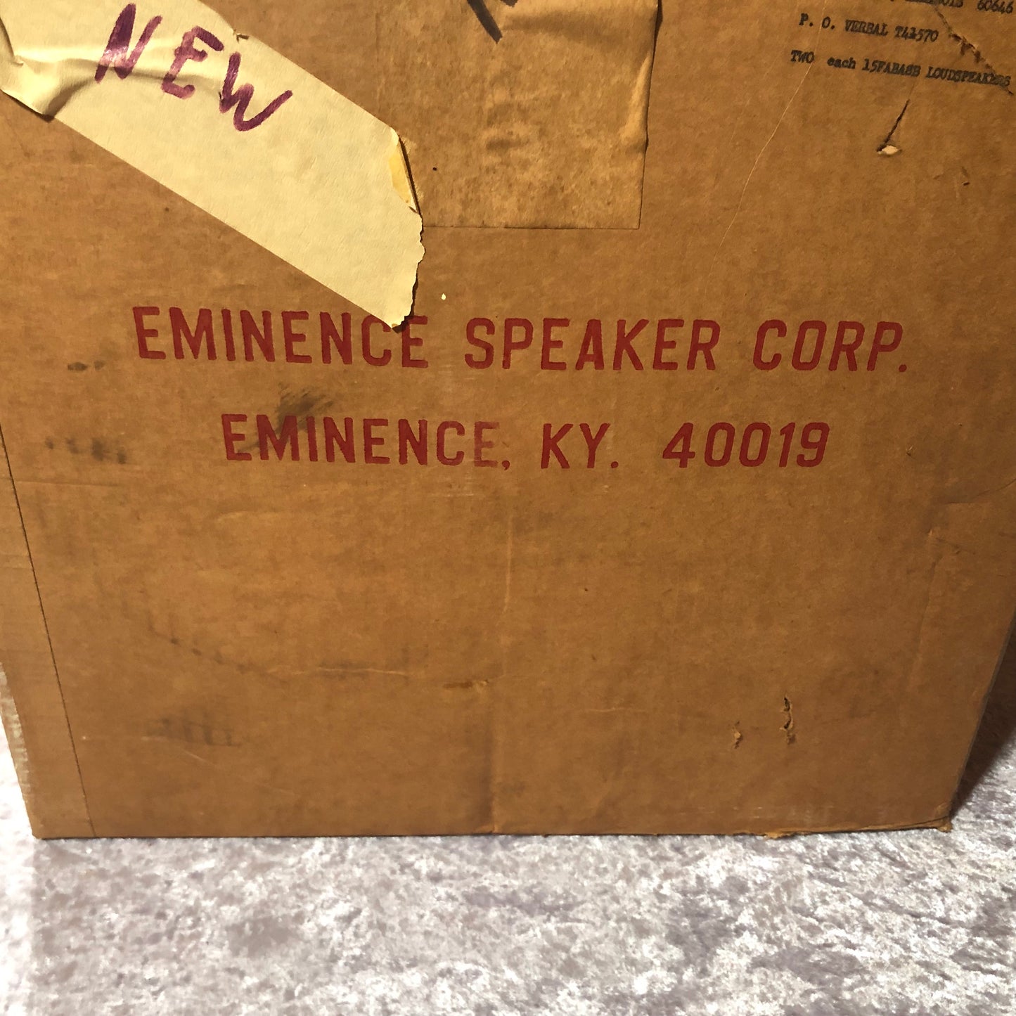 Pair of 1970s Eminence 15FABA8B 15" Speakers For Acoustic Bass Cabinet