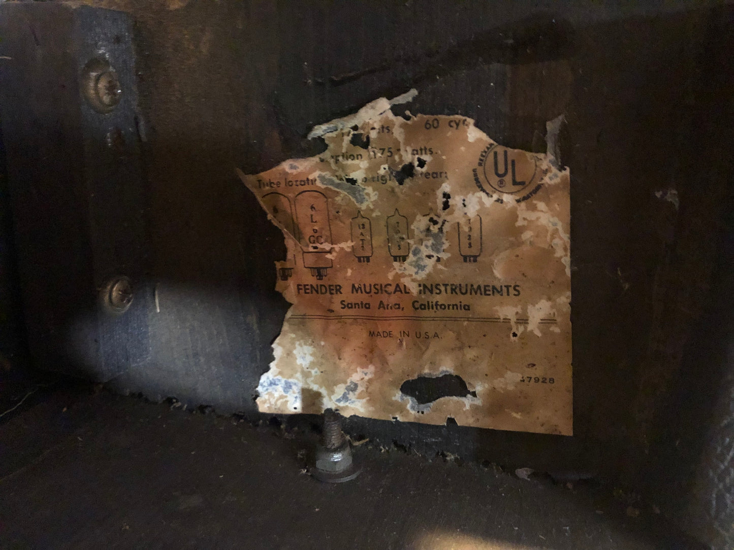 Late 1960s Fender Bassman "Drip Edge" Amplifier Head Shell Cabinet