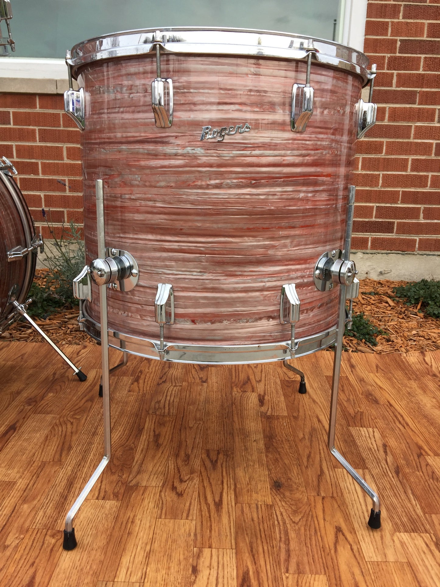 Amazing Rogers Pink Strata Drum Set 24"/13"/14"/18"