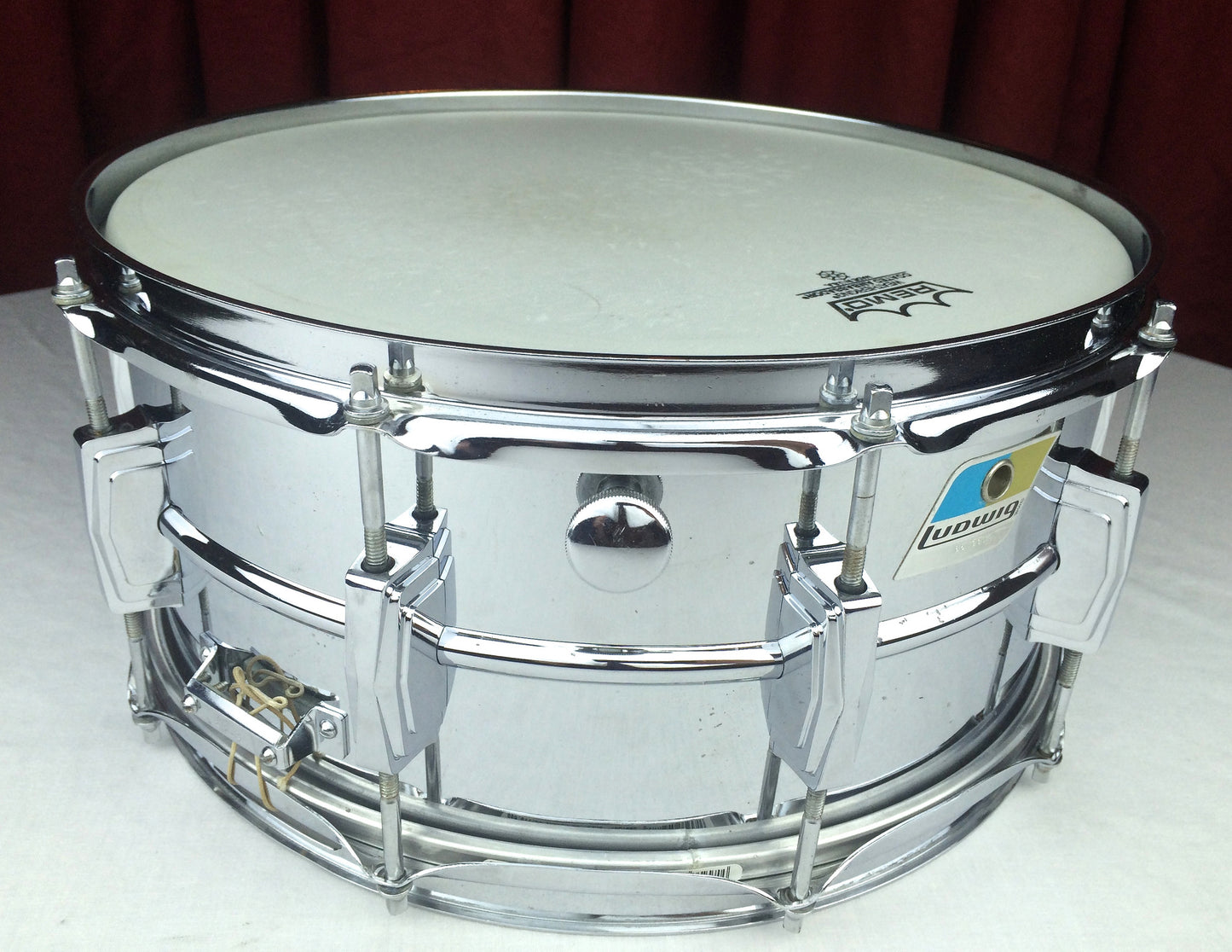 Vintage 1971 Ludwig 402 Supraphonic Snare Drum Blue & Olive 6.5"x14"