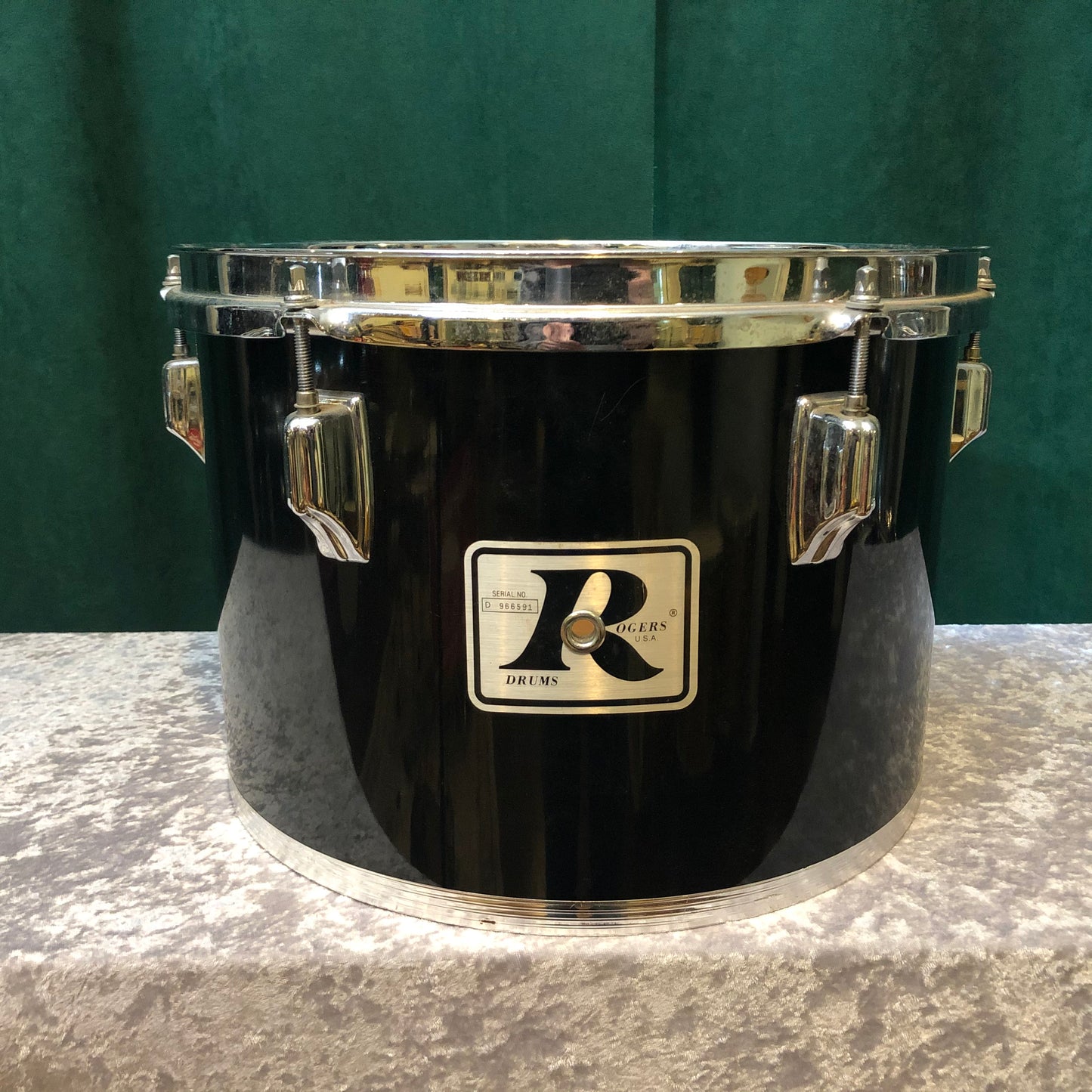 1970s Rogers Big R 9x13 Tom Concert Tom Black