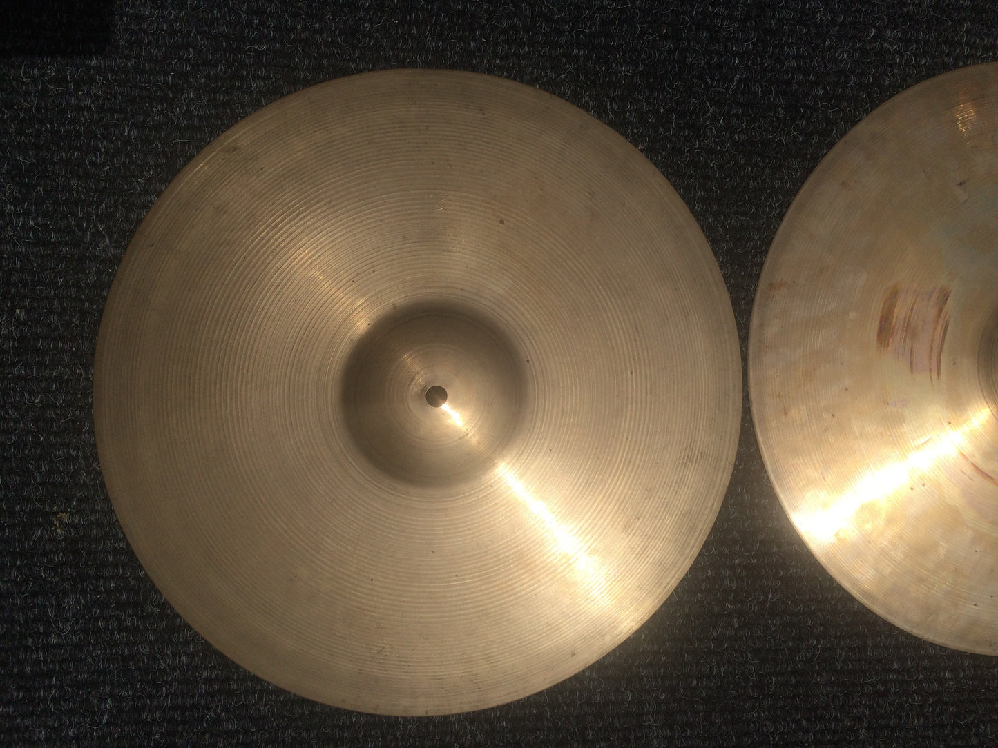 14" Vintage 1930s Zlidjian A First Stamp Hi Hats 588g / 690g #162