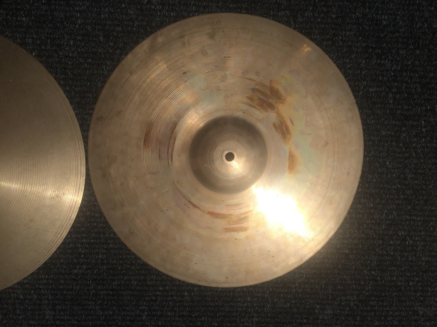 14" Vintage 1930s Zlidjian A First Stamp Hi Hats 588g / 690g #162
