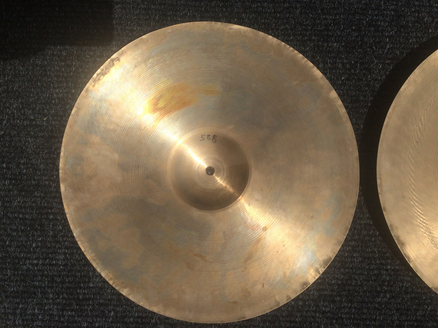 14" Vintage 1930s Zlidjian A First Stamp Hi Hats 588g / 690g #162