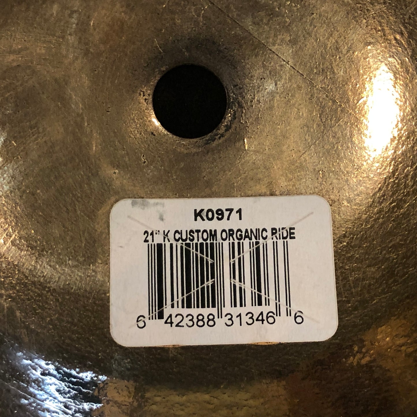 21" Zildjian K Custom Organic Ride Cymbal 2500g K0971