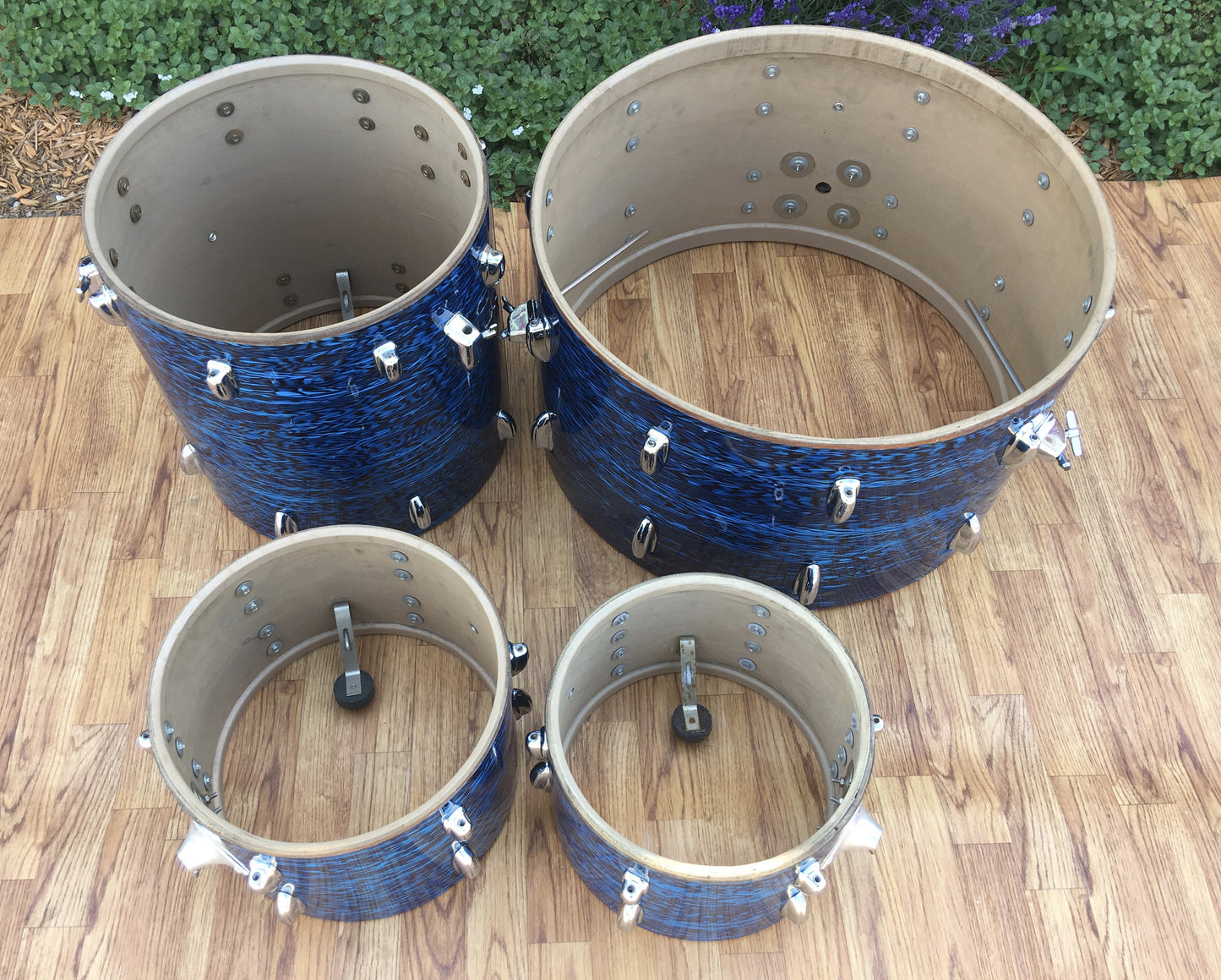 1960's Slingerland Blue Agate Set - New Rock Outfit No. 50N w/ 24" Bass Drum