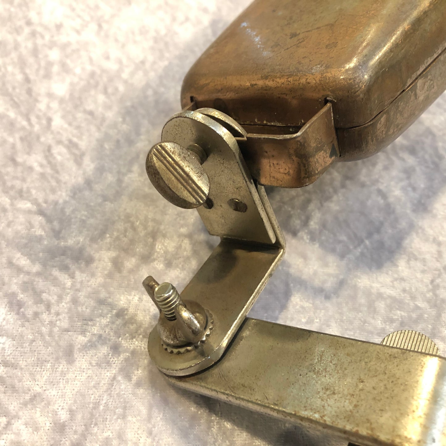 Vintage Ludwig / Leedy Copper Cow Bell w/ Bass Drum Mount