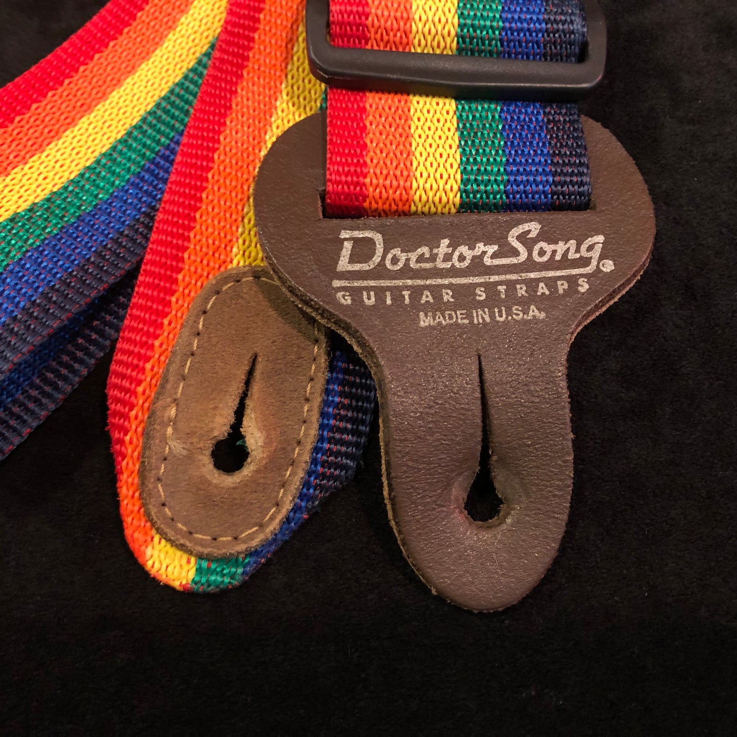 Vintage Doctor Song Rainbow Guitar Strap Made In USA