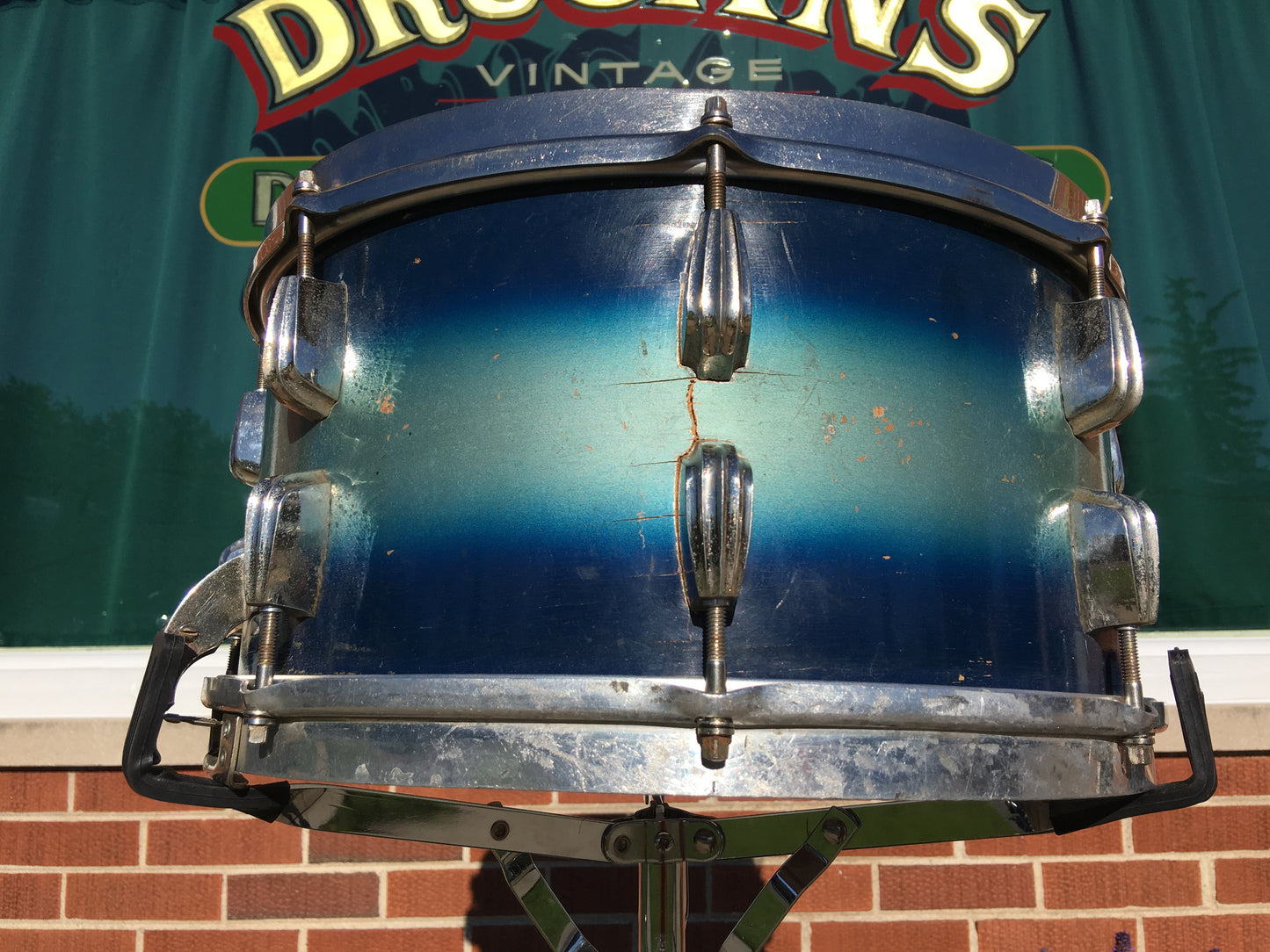 Slingerland Radio King 1944-45 WWII era 7"x14" Blue-Silver Duco Snare Drum