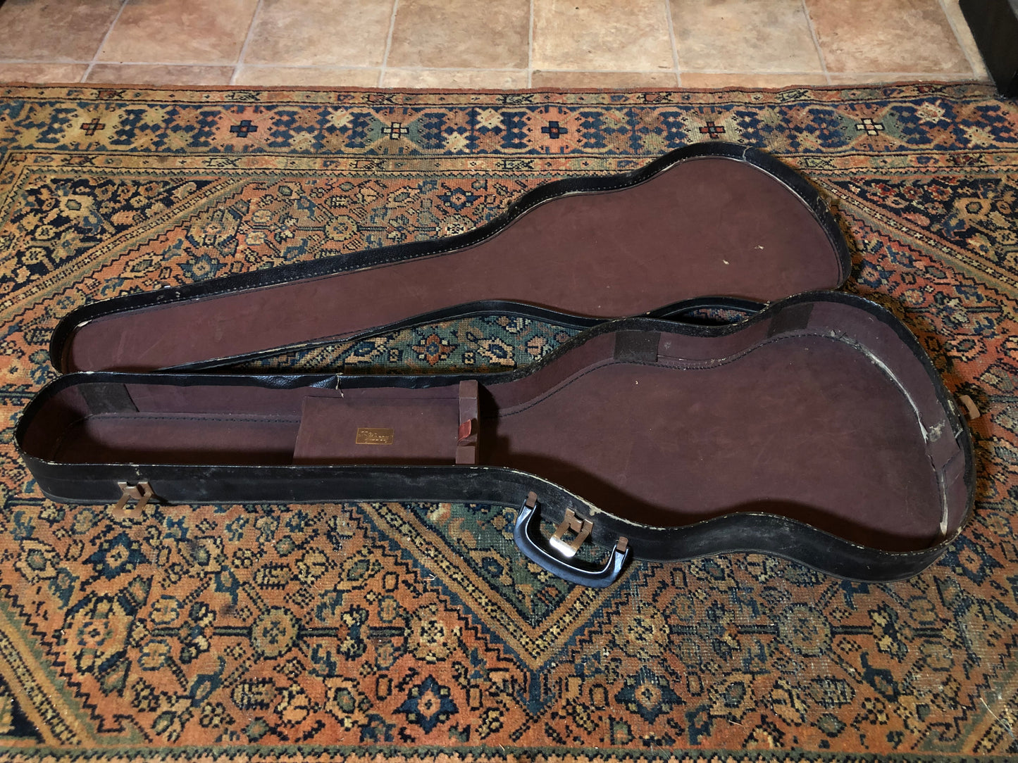 Vintage 1960s Gibson SG Junior / Special Softshell Chipboard Guitar Case Black / Brown Interior