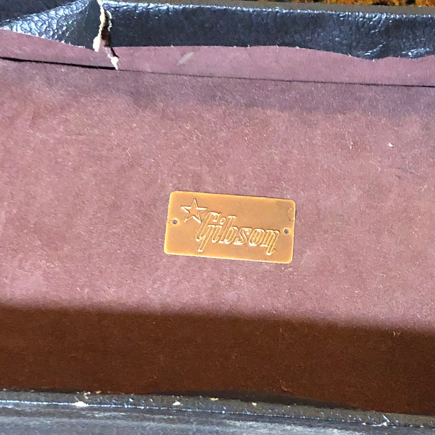Vintage 1960s Gibson SG Junior / Special Softshell Chipboard Guitar Case Black / Brown Interior