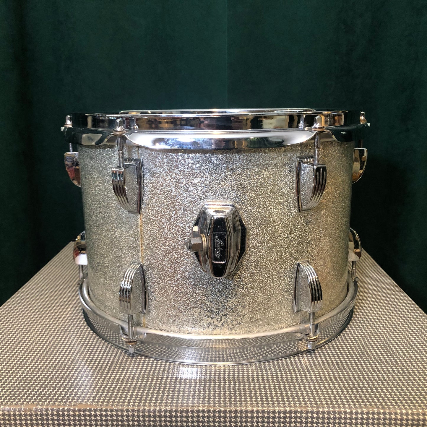 1970s Ludwig 8x12 Tom Drum Silver Sparkle