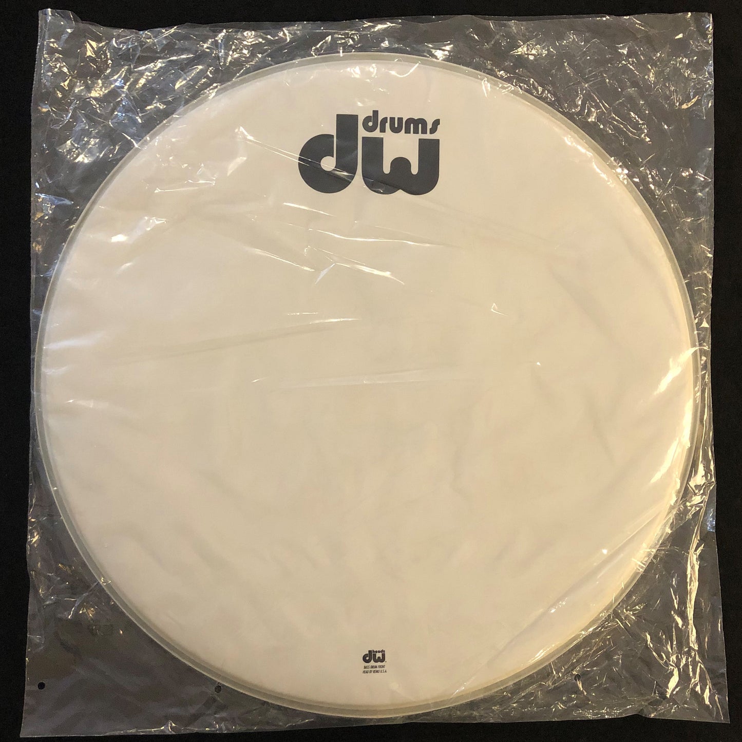 DW 22" White Texture Coated Bass Drum Head Non Vented Drum Workshop