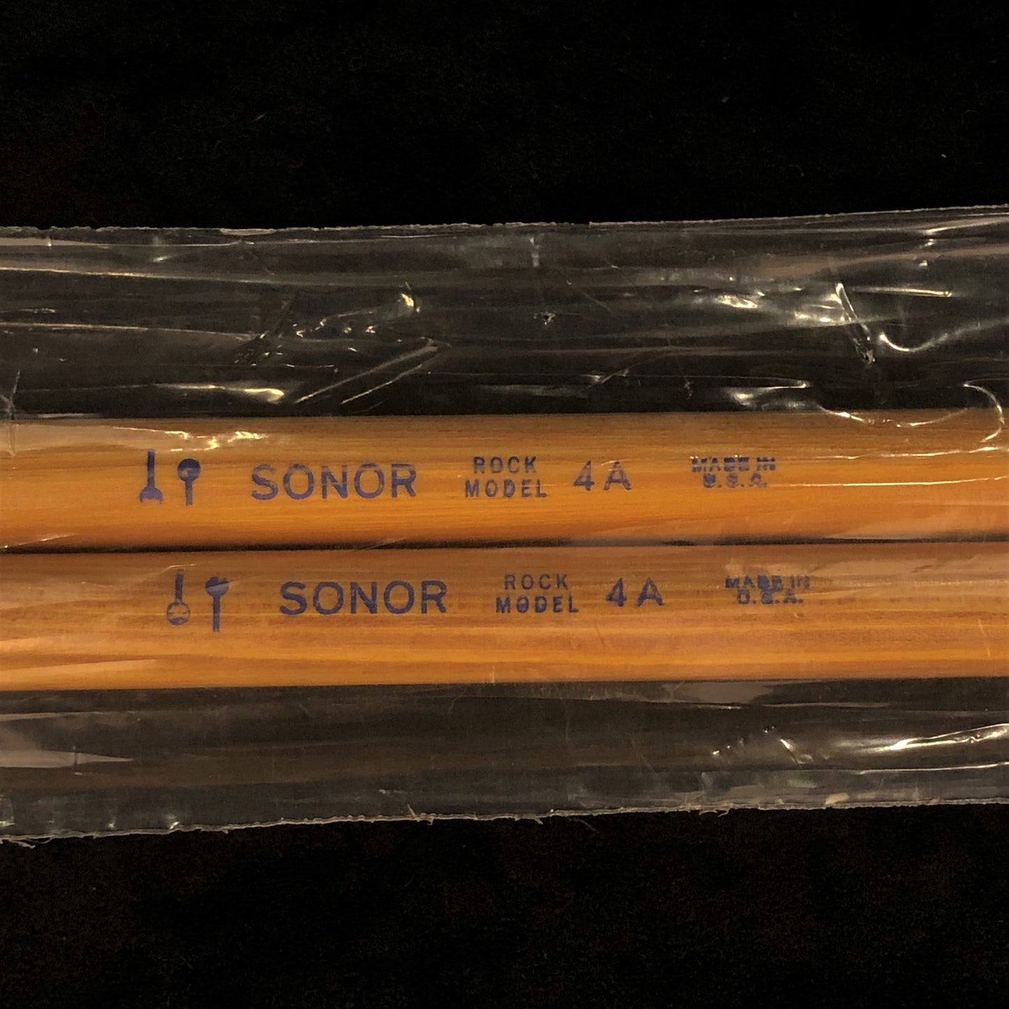 Vintage N.O.S. Sonor Rock Model 4A Wood Tip Drum Sticks w/ Original Bag - Made in U.S.A.