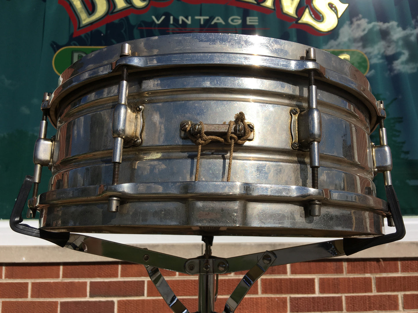 Vintage Leedy Wurlitzer Elite Professional All Metal 5x14 Nickel Over Brass Snare