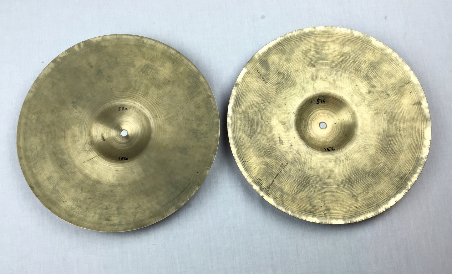 13" Zildjian A 1940's Pre-Trans Stamp Hi-Hat Pair - Thin! 540g & 546g- Inventory # 156