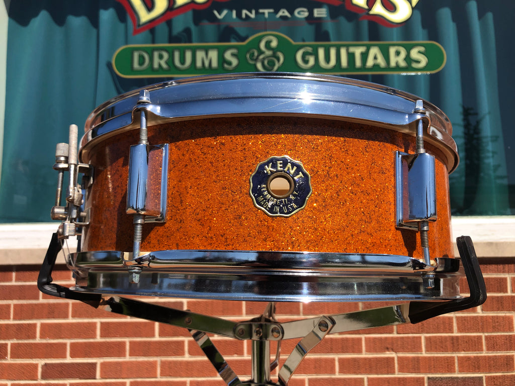 Vintage Kent 5x14 Snare Drum Gold Sparkle Drugan's Drums & Guitars