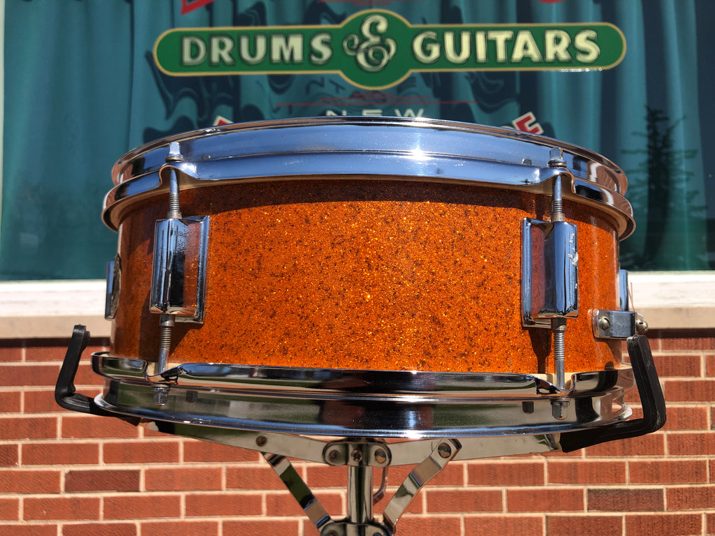 Vintage Kent 5x14 Snare Drum Gold Sparkle Drugan's Drums & Guitars