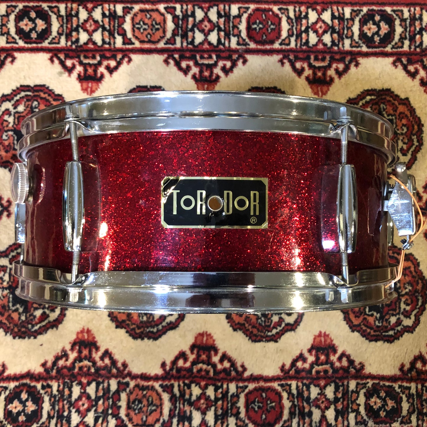 Vintage Torodor 5x14 MIJ Snare Drum Red Sparkle