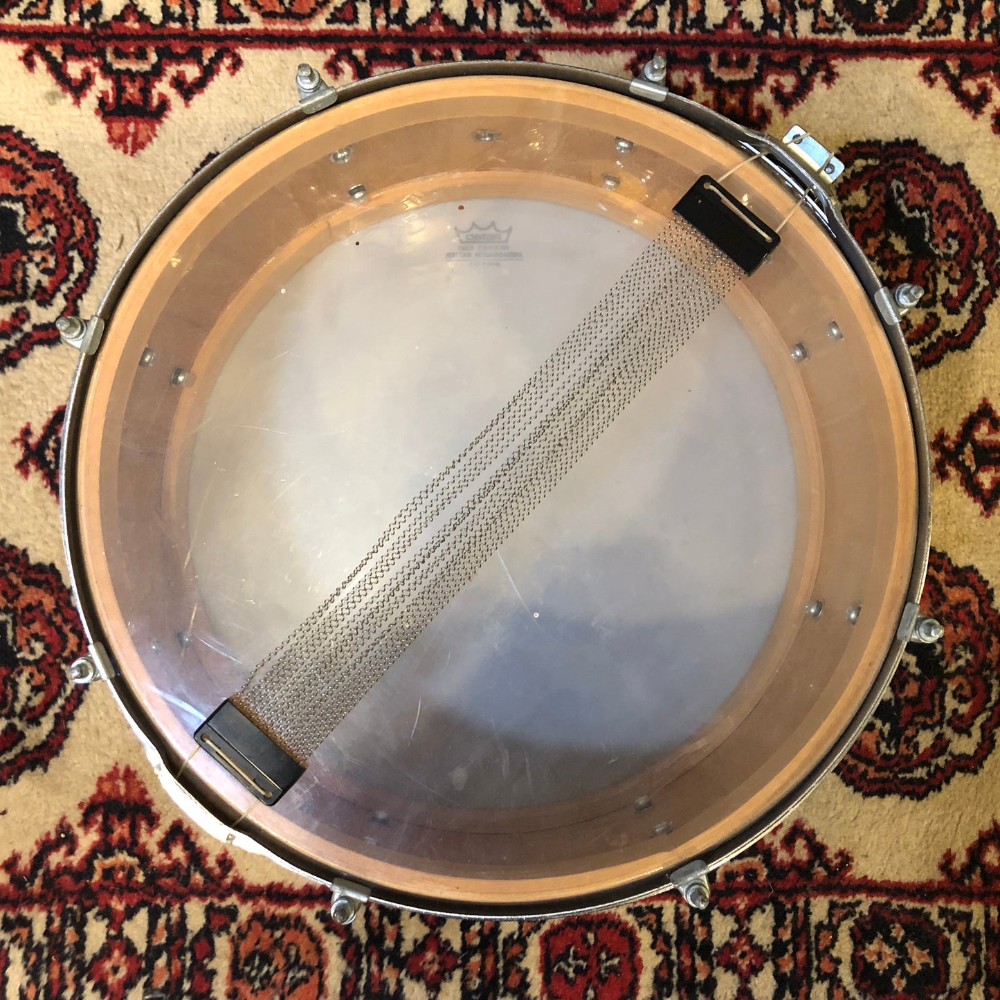 Vintage Hi-Lo 5.5x14 Snare Drum Ruby Red Diamond Pearl HyLo MIJ