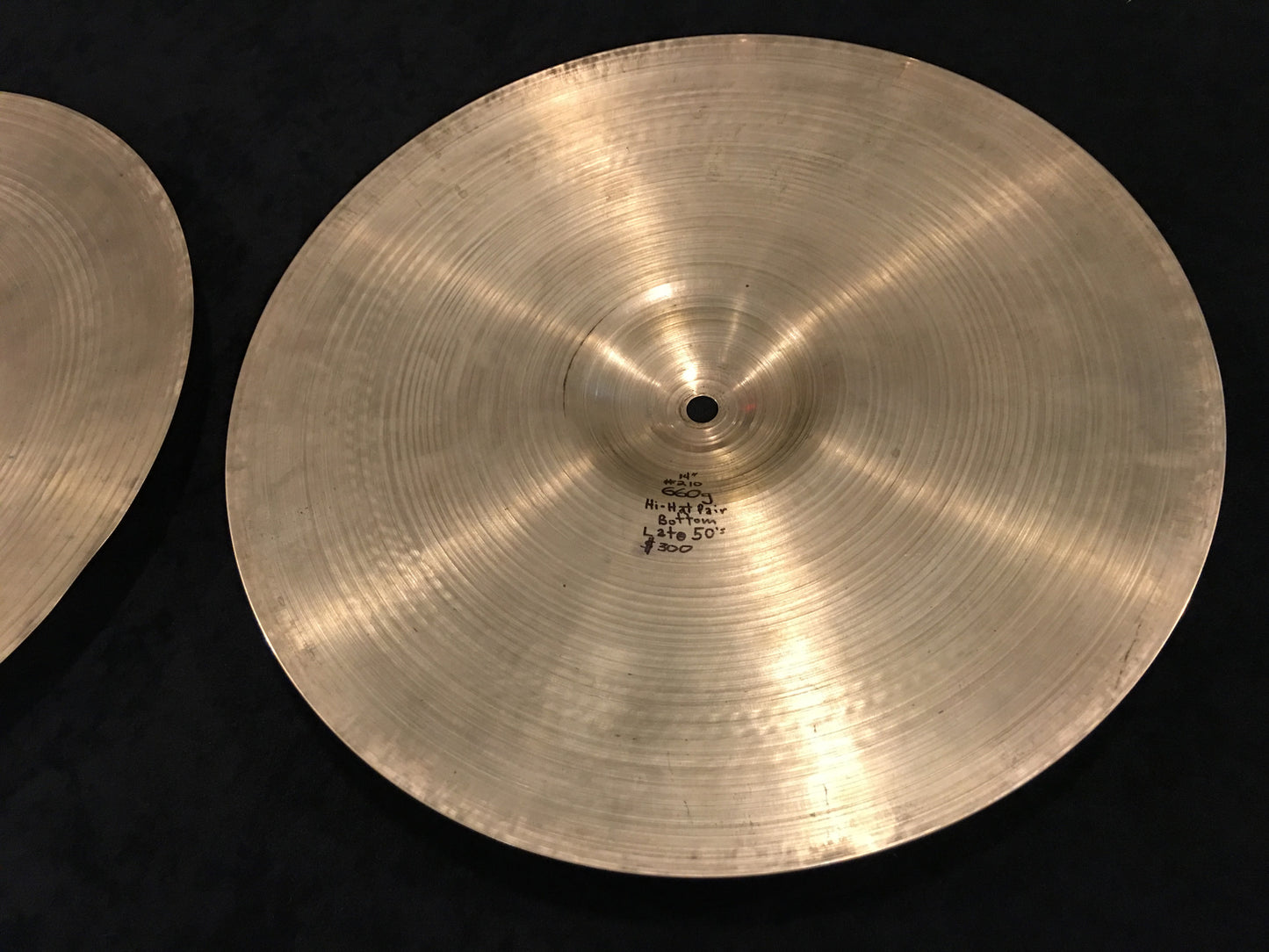 14" Zildjian A 1950's Thin Hi Hat Cymbals 652g & 660g # 210