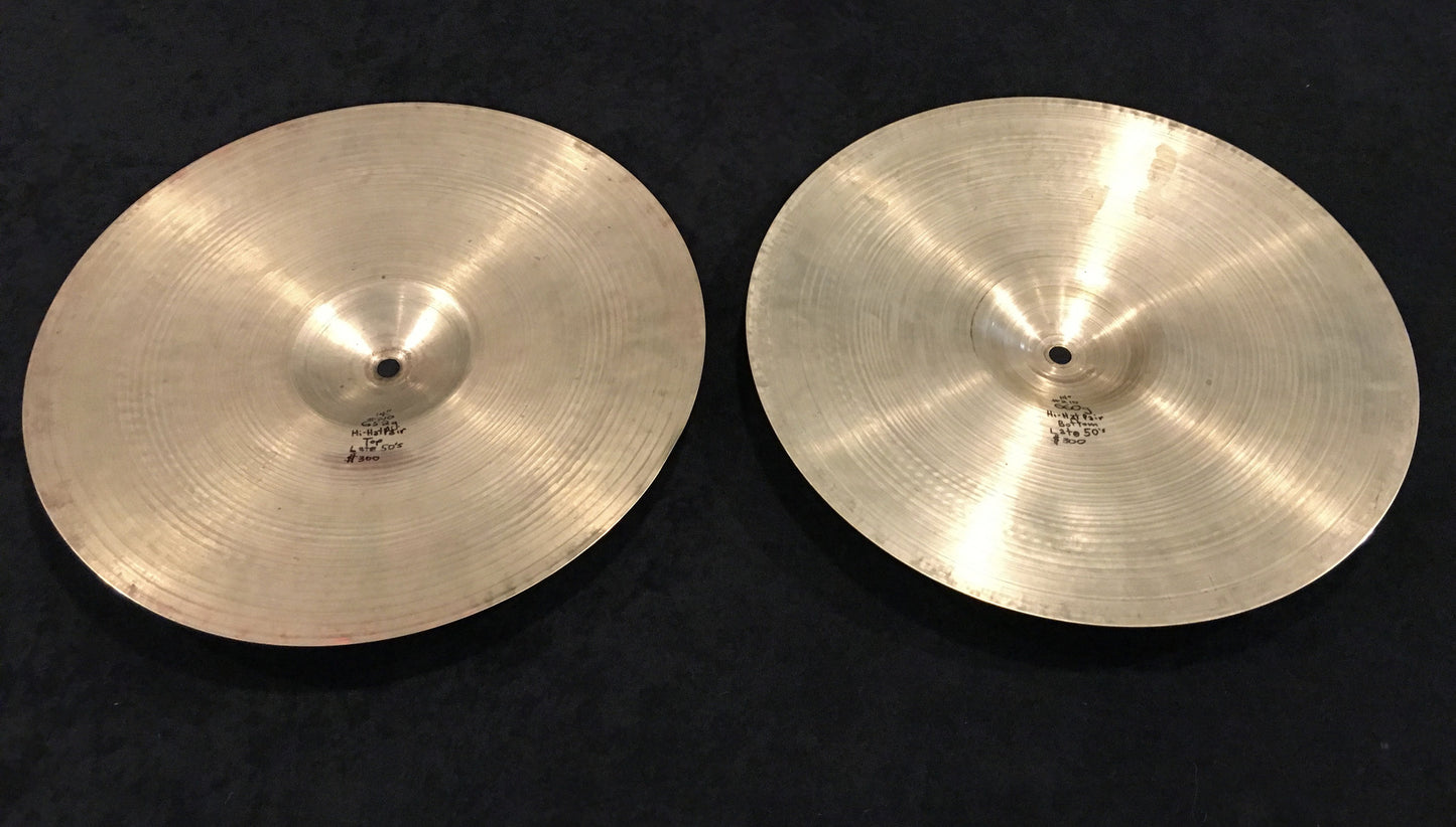 14" Zildjian A 1950's Thin Hi Hat Cymbals 652g & 660g # 210