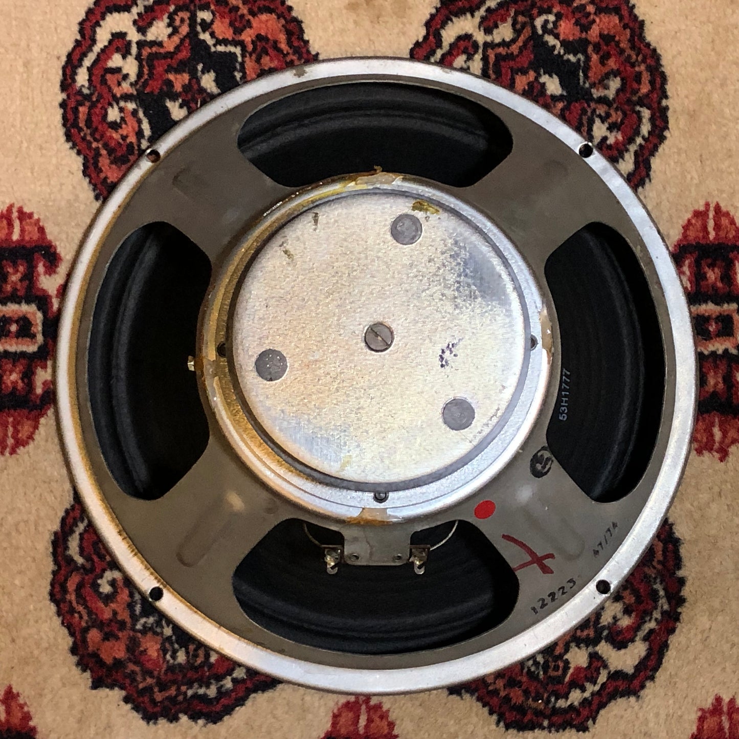 1974 Hiwatt 12" Fane 122231 Purple Back Guitar Speaker 15 Ohms