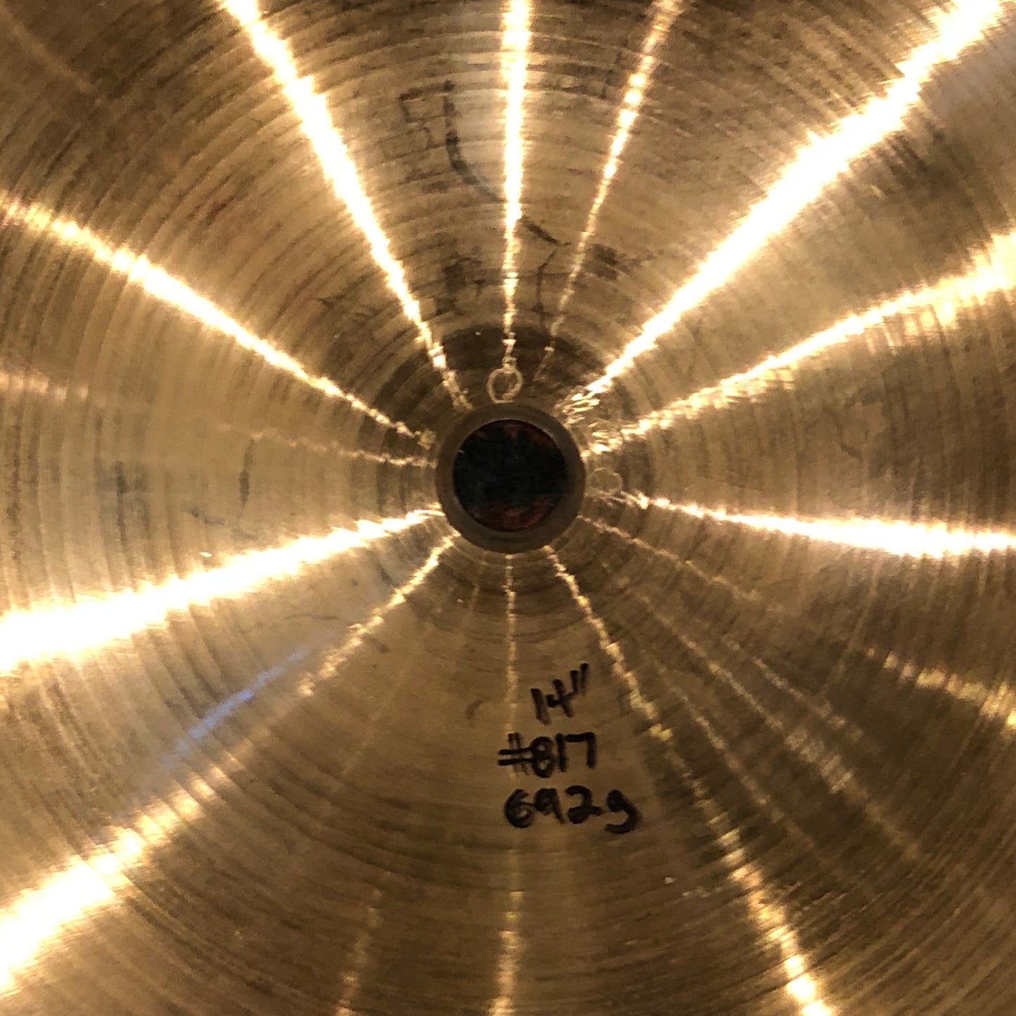 14" Paiste 1970s 404 Medium Hi-Hat Cymbal Pair 594g/692g #817